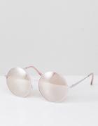 Jeepers Peepers Round Sunglasses In Rose Gold - Gold