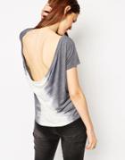 Asos T-shirt With Cowl Back And Tie Dye Placement Print - Multi