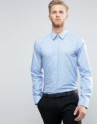 Hugo By Hugo Boss Elisha Shirt Poplin Slim Fit In Sky Blue - Blue