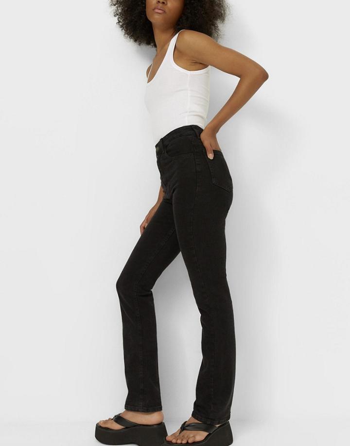 Stradivarius Vintage Fit Straight Jeans In Black