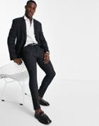 Asos Design Skinny Suit Pants With Crosshatch In Black
