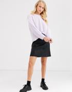 Only Textured Faux Leather A Line Skirt