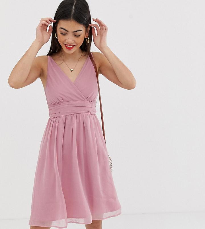 Vero Moda Petite Ruche Detail Dress-pink