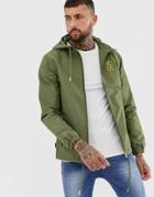 Gym King Hooded Windbreaker With Gold Embroidery - Green