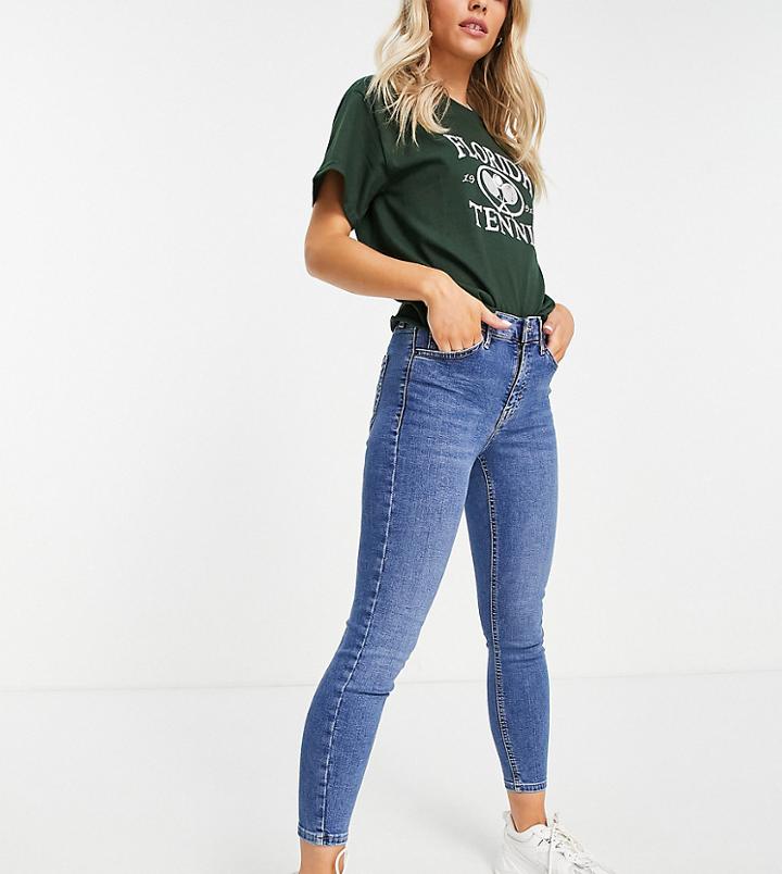 Topshop Petite Mid Blue Jamie Jean-blues