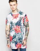 Siksilk Flower Elongated T-shirt - White