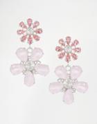 Krystal Swarovski Crystal Floral Drop Earrings - Pink