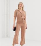 Vero Moda Petite Utility Jumpsuit - Tan