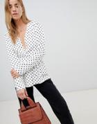 Asos Design Tailored Soft Blazer With Self Belt In Spot - Multi