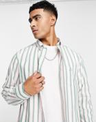 Gant Pastel Stripe Regular Fit Oxford Shirt In Pink And Green