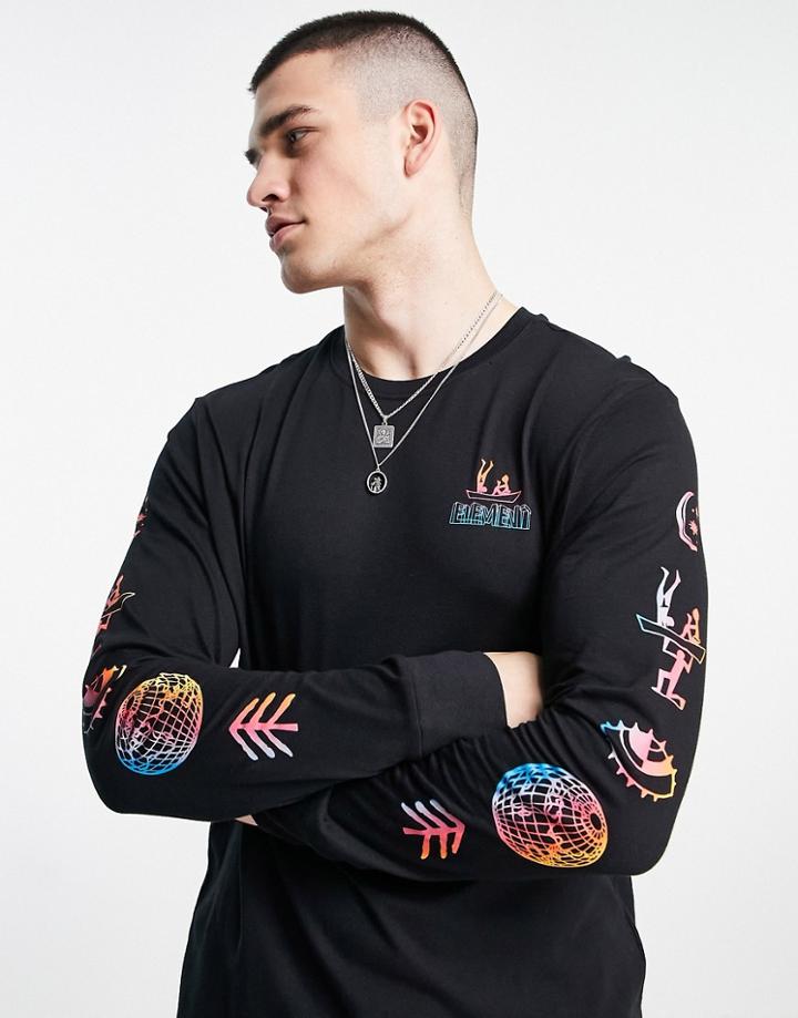 Element Cabeza Back Print Long Sleeve T-shirt In Black
