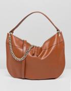 Fiorelli Large Saddle Shoulder Bag In Tan With Chain Detail - Tan