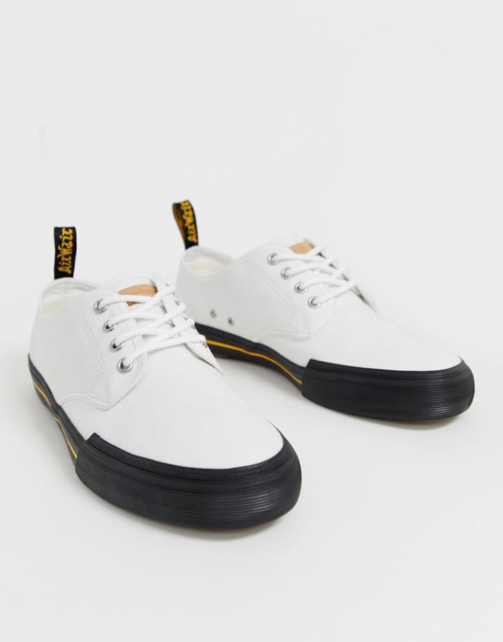 Dr Martens Pressler Plimsolls In White Canvas