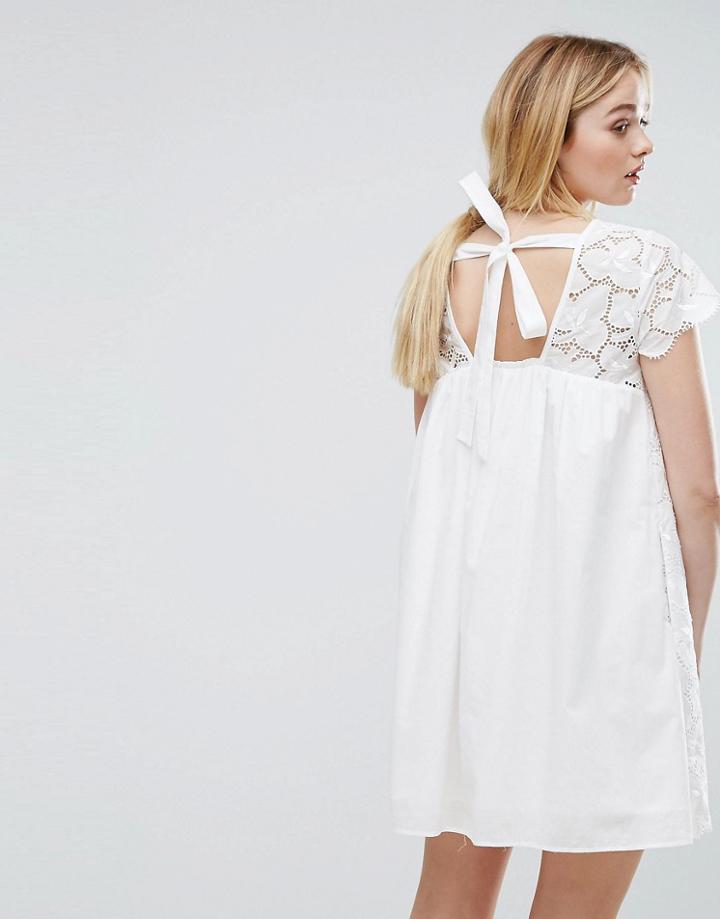 Max & Co Denise Embroidery Dress - White