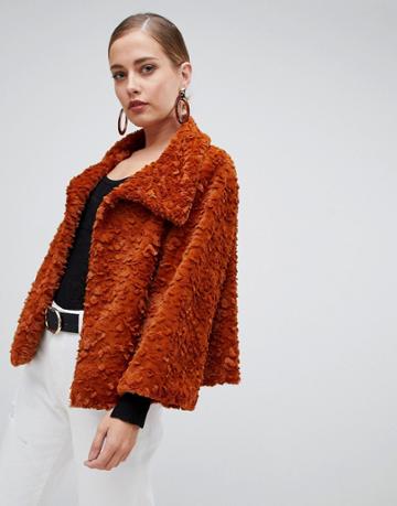 Jayley Luxurious Curly Fur Jacket - Copper