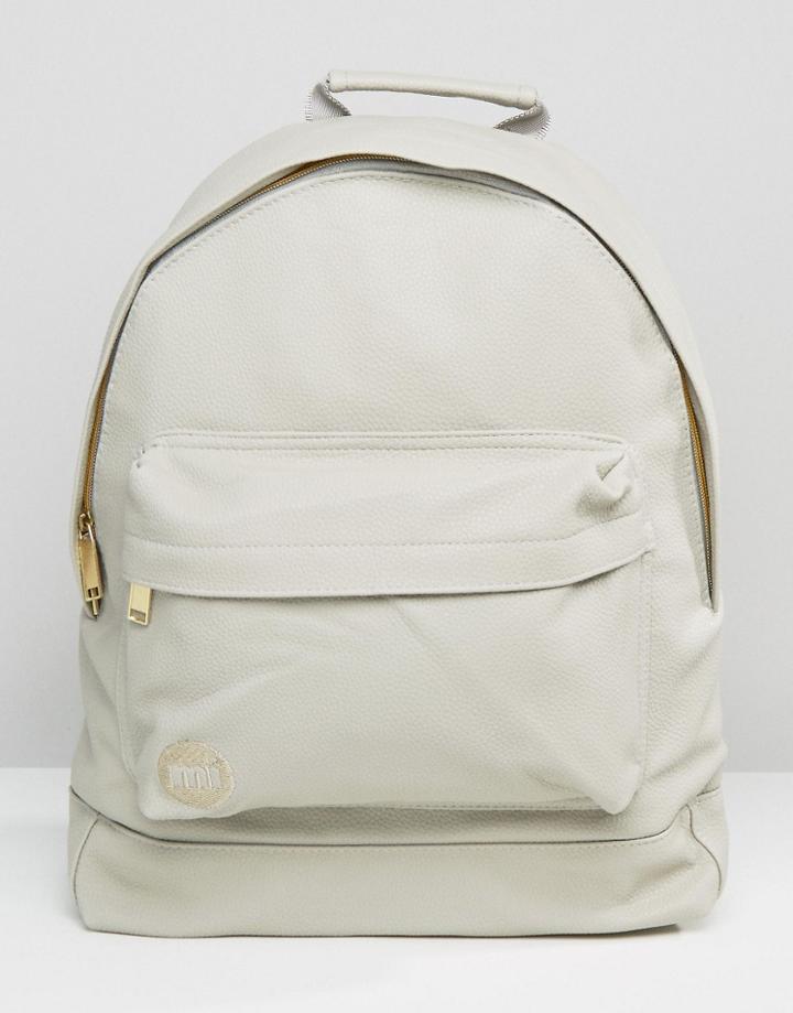 Mi-pac Tumbled Leather Look Backpack In Gray - Gray