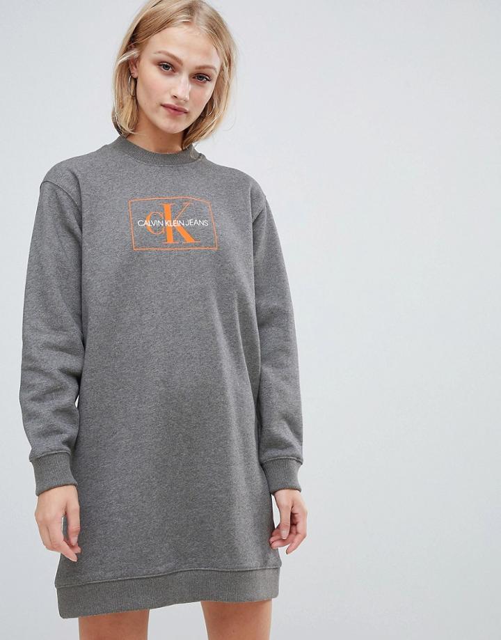 Calvin Klein Jeans Reissue Logo Sweatshirt Dress