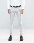 Asos Super Skinny Suit Pants In Light Gray - Gray