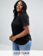 Asos Curve The Ultimate T-shirt With Curved Hem - Black
