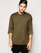 Asos Oversized Knitted T-shirt - Green