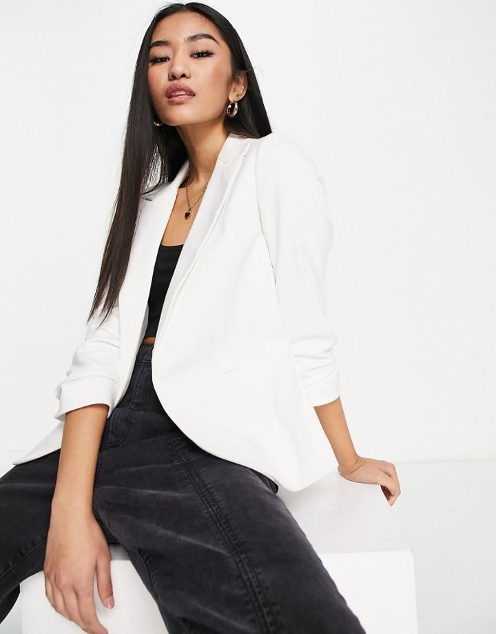 Miss Selfridge Ponte Blazer In Ivory-white