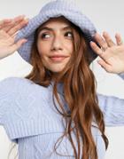 Asos Design Bucket Hat In Blue Check-multi