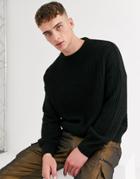 Mennace Ribbed Sweater In Black