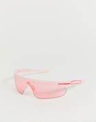 Asos Design Small Wrap Visor Sunglasses - Pink