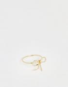 Asos Design Pinky Ring In Bow Design In Gold Tone