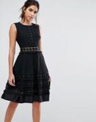 Ted Baker Olym Contrast Fringe Panelling Dress - Black