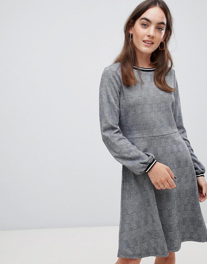 B.young Check Dress With Sporty Rib-multi