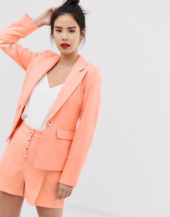 Miss Selfridge Tailored Blazer In Apricot-orange