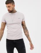 Religion T-shirt With Back Panel In Ash Pink