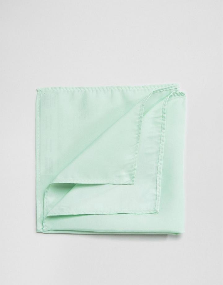 Asos Wedding Pocket Square In Pale Green - Green