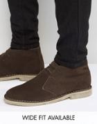 Asos Desert Boots In Brown Suede - Wide Fit Available - Brown