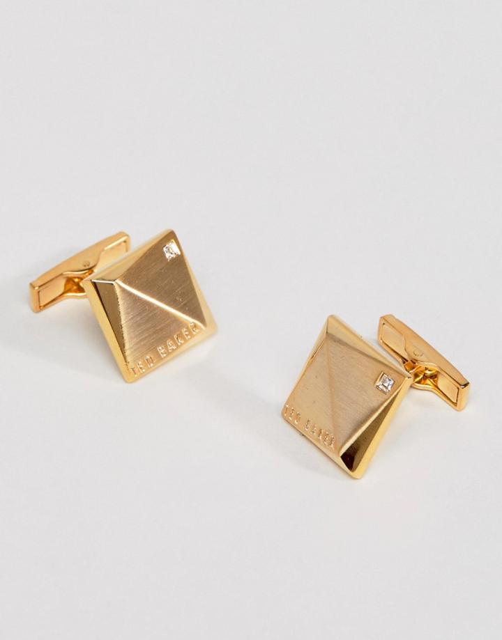 Ted Baker Baile Crystal Cufflinks In Gold - Gold