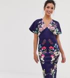 True Violet Exclusive Kimono Sleeves Bodycon Dress-multi