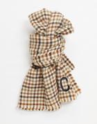Asos Design Heritage Check Scarf With Initial C-multi
