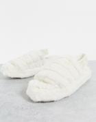 River Island Vamp Flatform Slipper In Cream-white