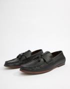New Look Faux Leather Loafers With Tassels In Black - Black