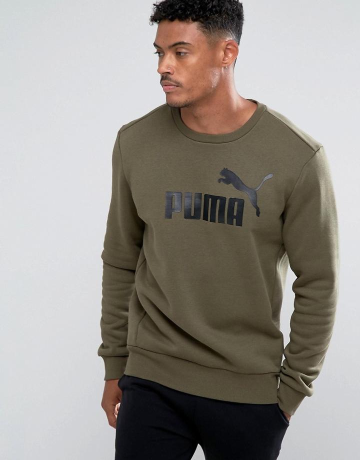 Puma Ess No.1 Crewneck Sweatshirt In Green 83825214 - Green