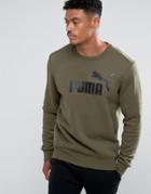 Puma Ess No.1 Crewneck Sweatshirt In Green 83825214 - Green