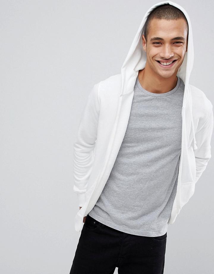 Pull & Bear Join Life Hoodie In White - White