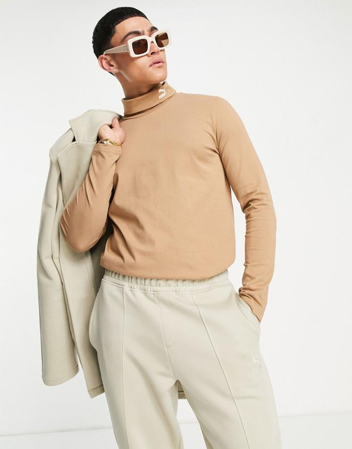 Puma Tailoring Roll Neck Long Sleeve Top In Spray Green - Exclusive To Asos-brown