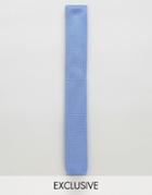 Noose & Monkey Knitted Square Tie - Blue