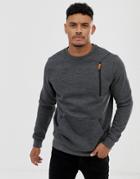 Blend Sweatshirt With Zip Pocket In Gray - Gray