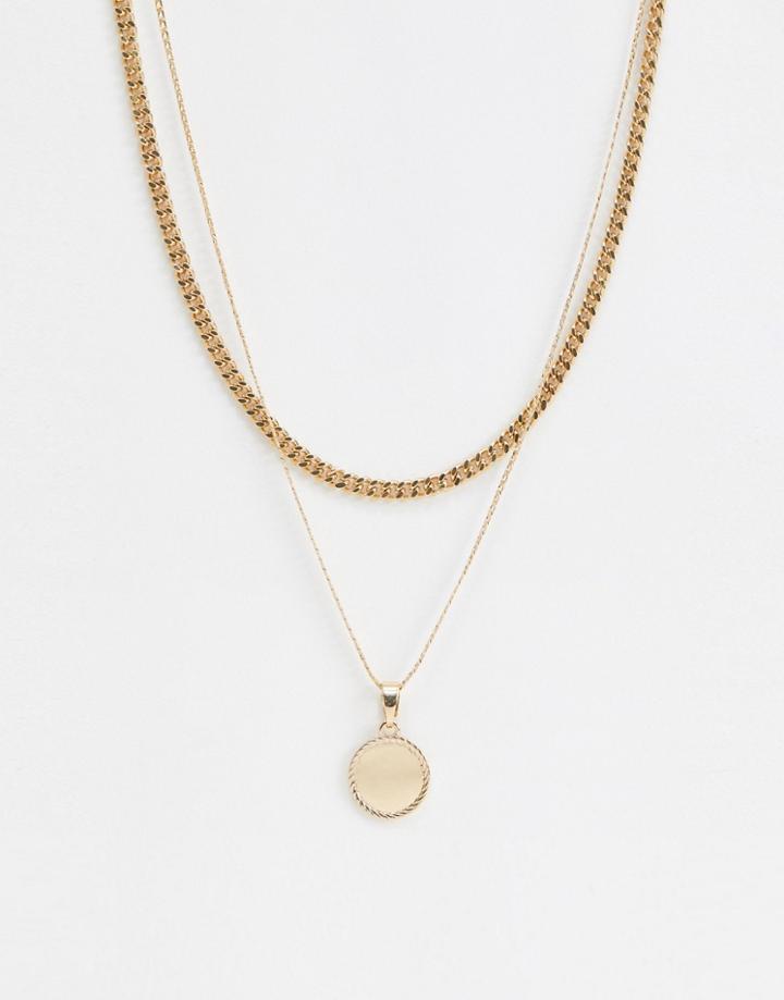 Chained & Able Gold Double Layer Coin Necklace - Gold