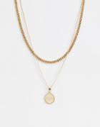 Chained & Able Gold Double Layer Coin Necklace - Gold
