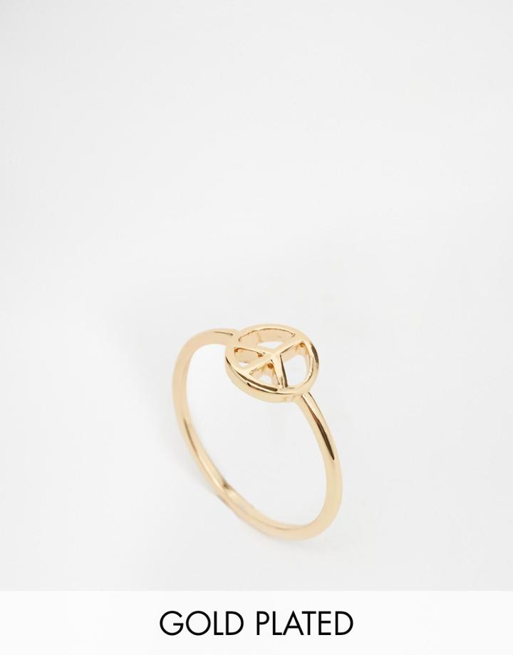Nylon Gold Plated Peace Ring - Gold Plated