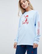 Lazy Oaf X Betty Boop Long Sleeve T-shirt With Sleeve Print - Blue